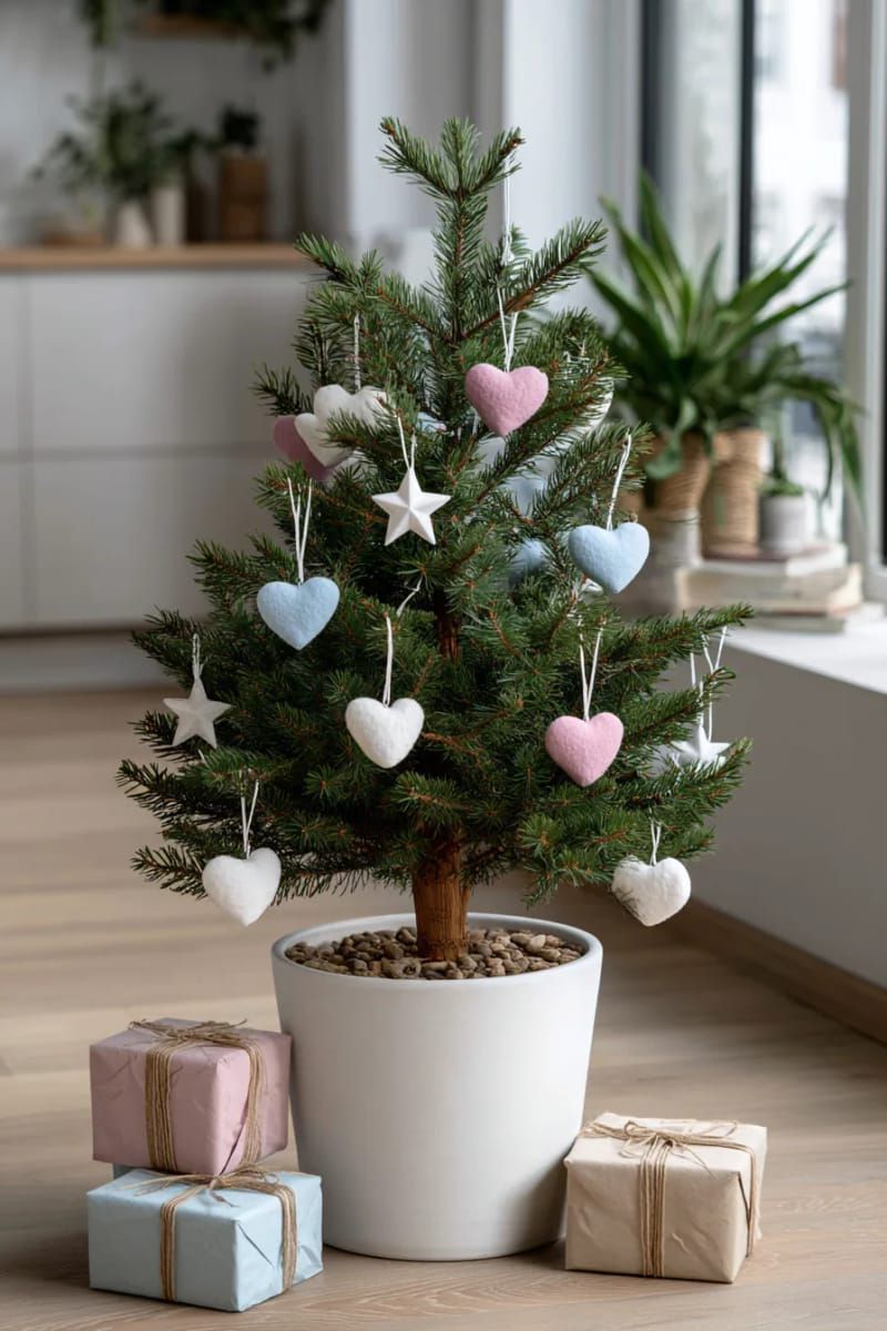 15. Scandinavian Pastel Tree With Felt and Paper Stars - photo 3