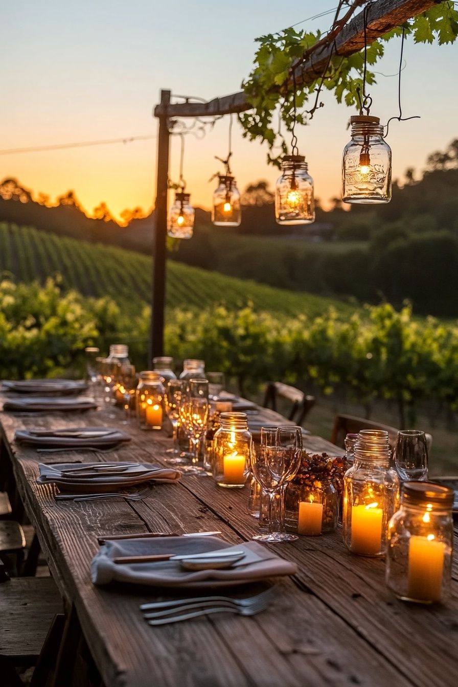 13. Light Candlelit Mason Jars for a Warm Glow