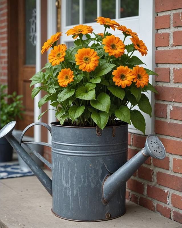 Metal Watering Can Planters