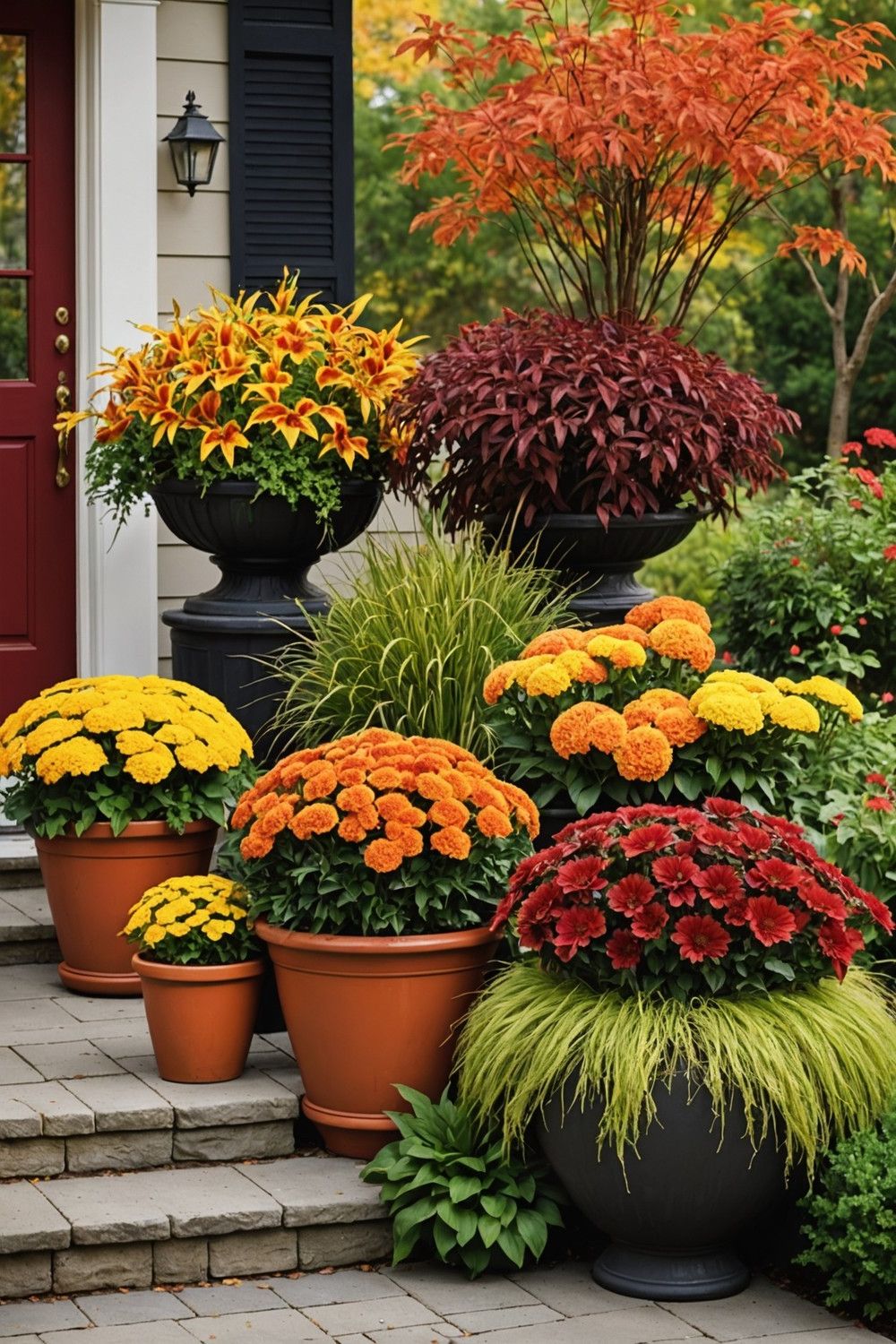 Colorful Pots for Seasonal Fall Plants