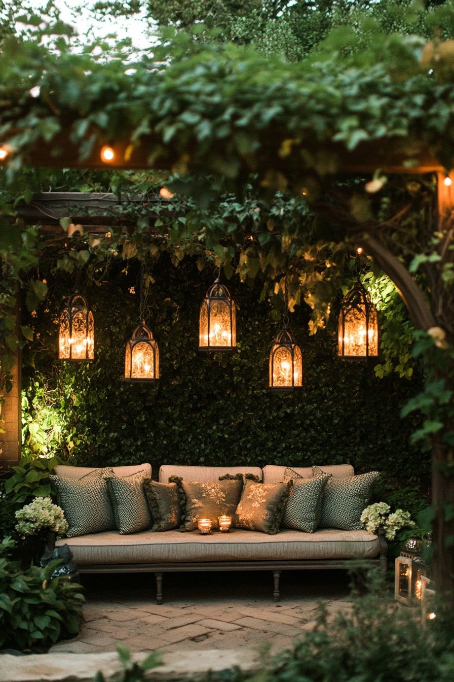 23. Warm Up Your Patio with Hanging Lanterns