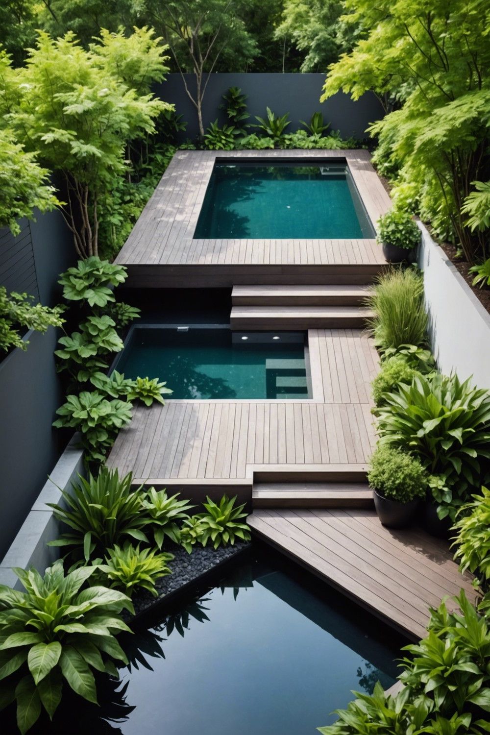 Raised Decks with Stairs to Save Space