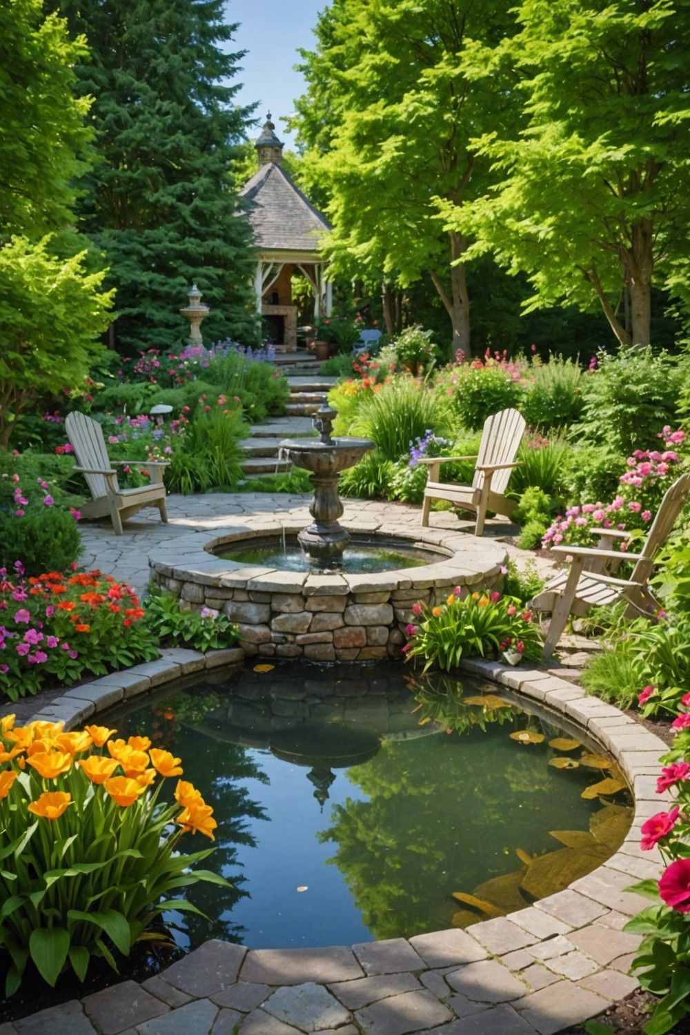 Calming Fountains and Water Features