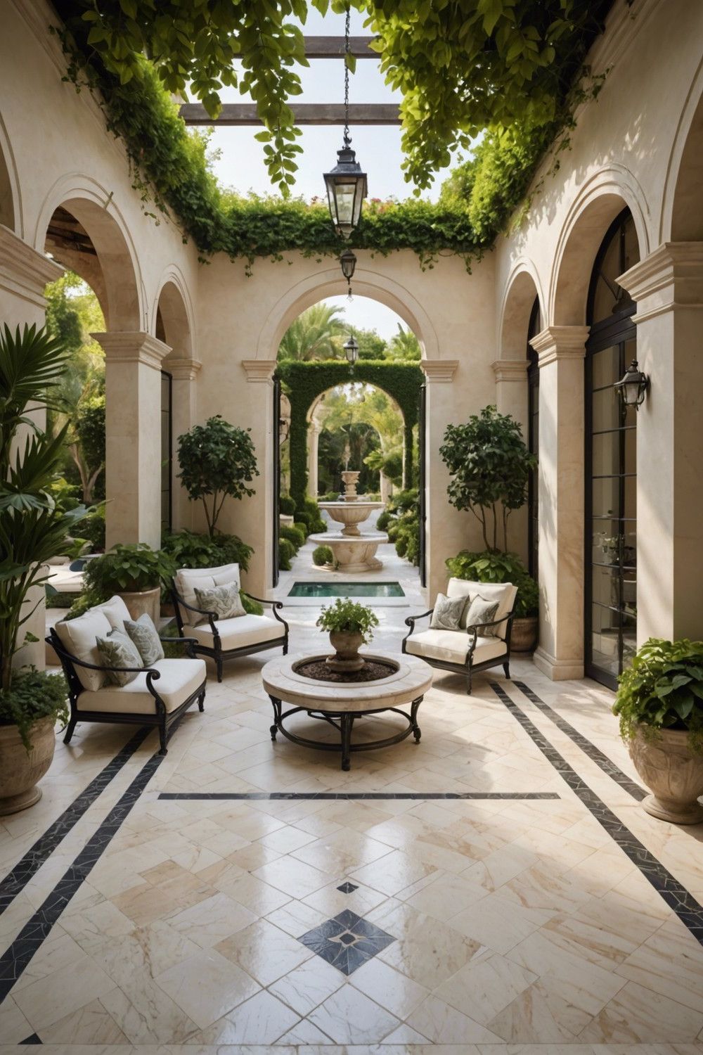Elegant Marble Flooring Patio