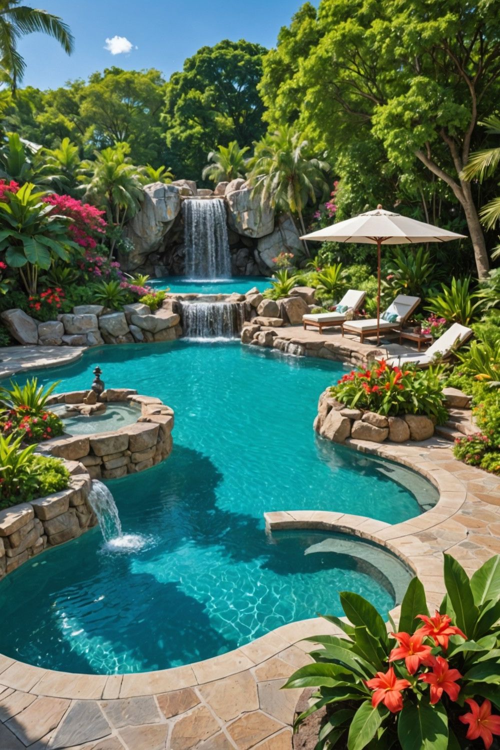 Artificial Rock Waterfalls for Pools