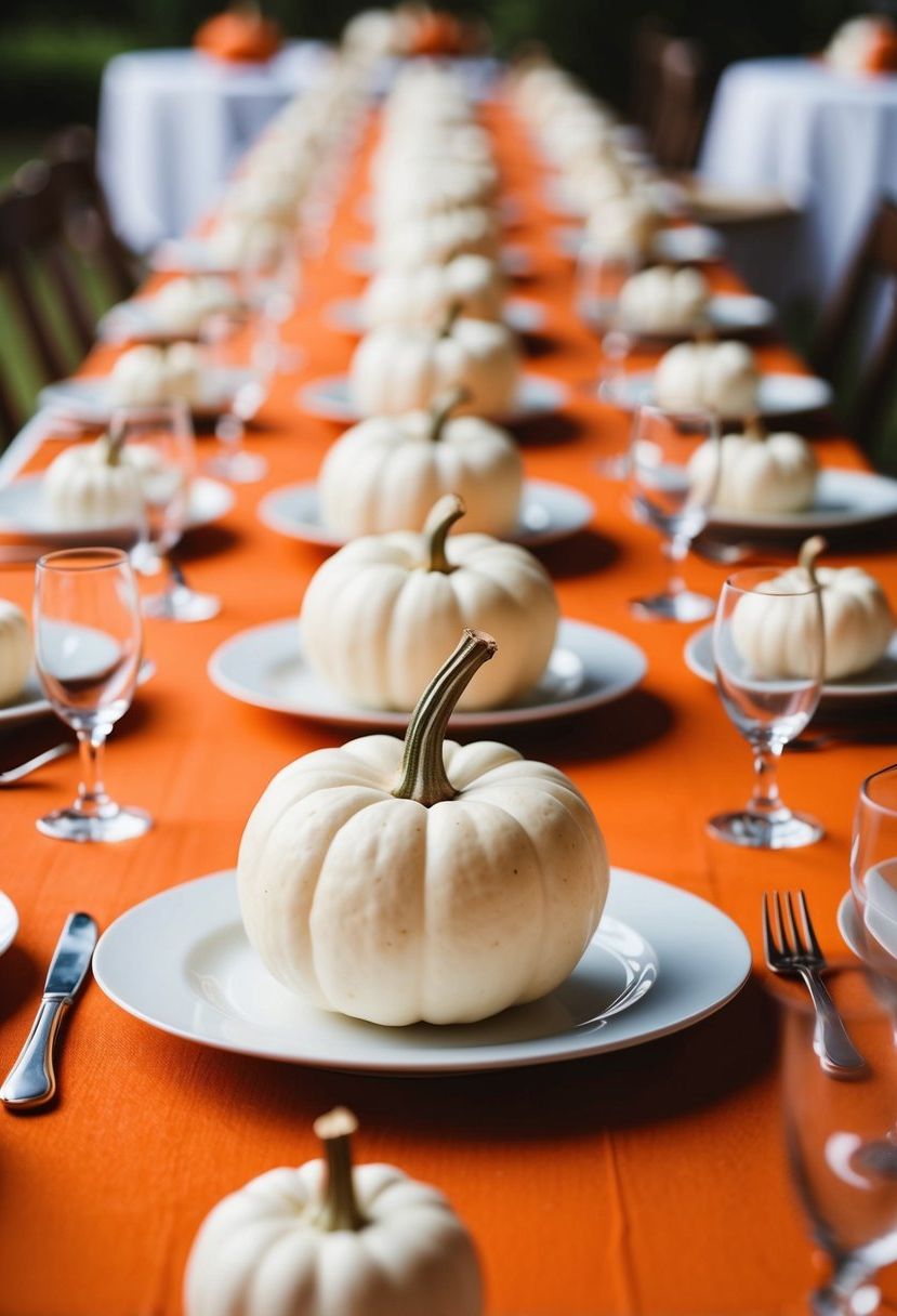 14) Set Out Mini White Pumpkins at Each Seat