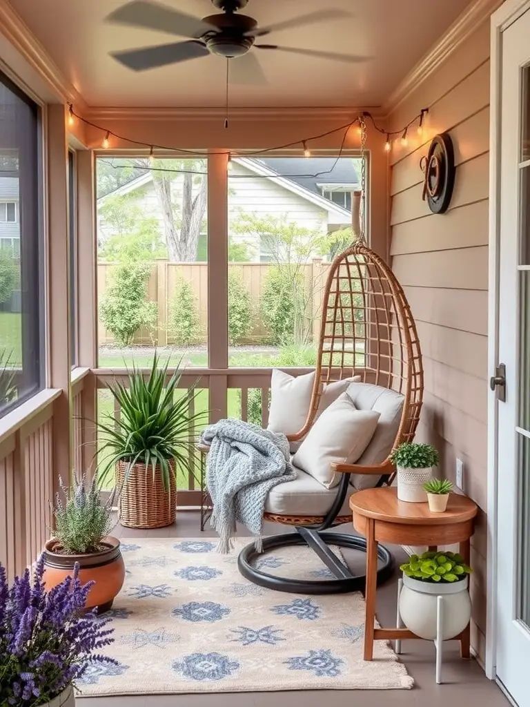 4. Compact Screened Porch Built for Comfort