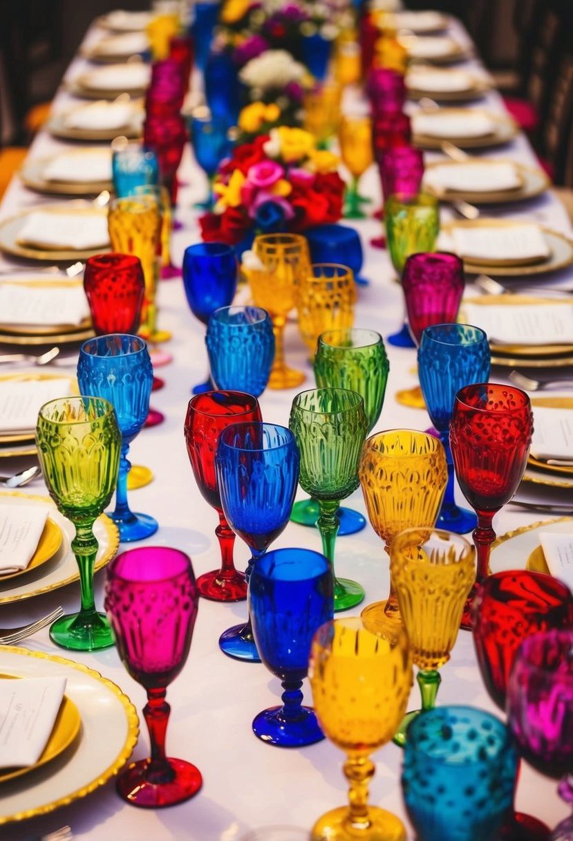 2) Style with Colorful Glassware