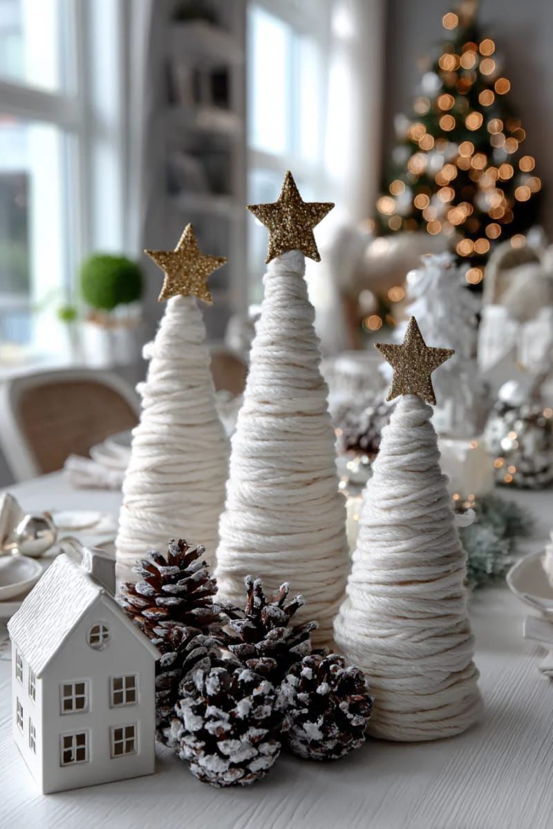 2. Yarn Cone Trees With Star Toppers - photo 2
