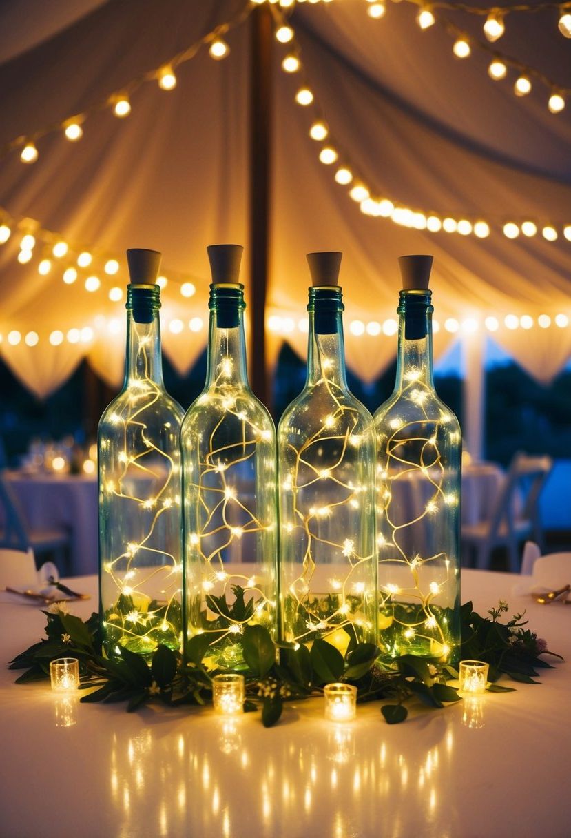 12) Fill Decorative Bottles With Fairy Lights