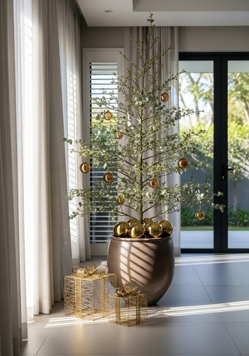 11. Amber Glass and Eucalyptus Minimalist Tree - photo 2