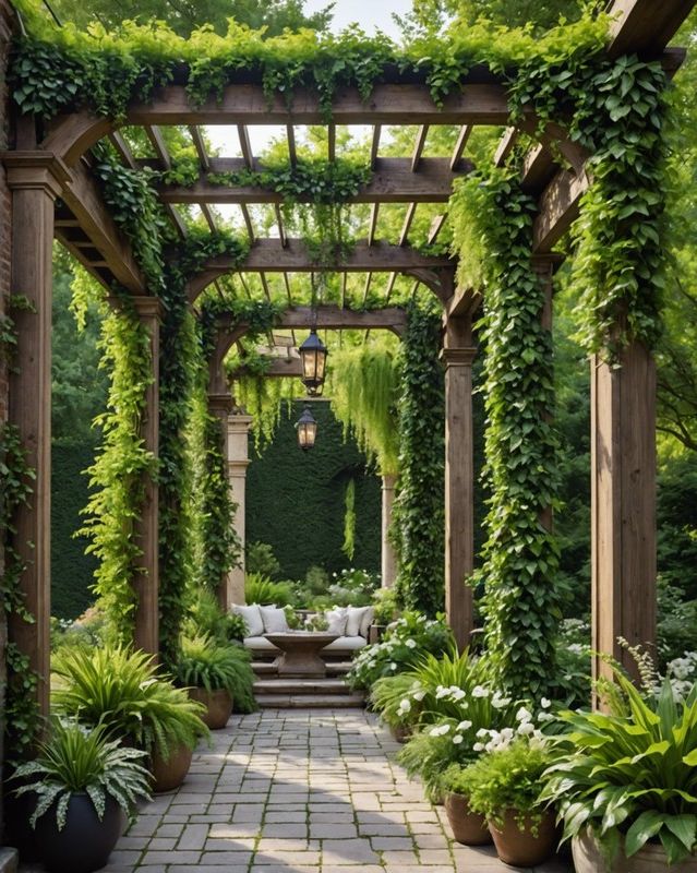 Pergola Covered in Vertical Garden