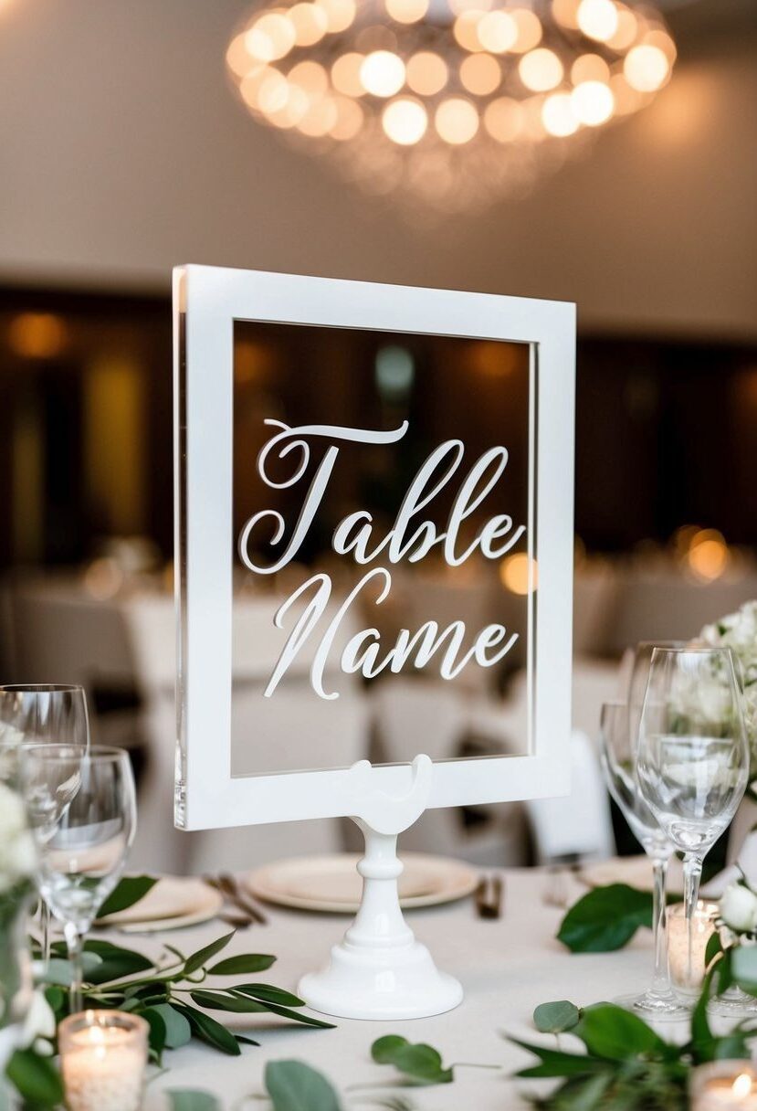 11) Sleek Acrylic Place Card Stands