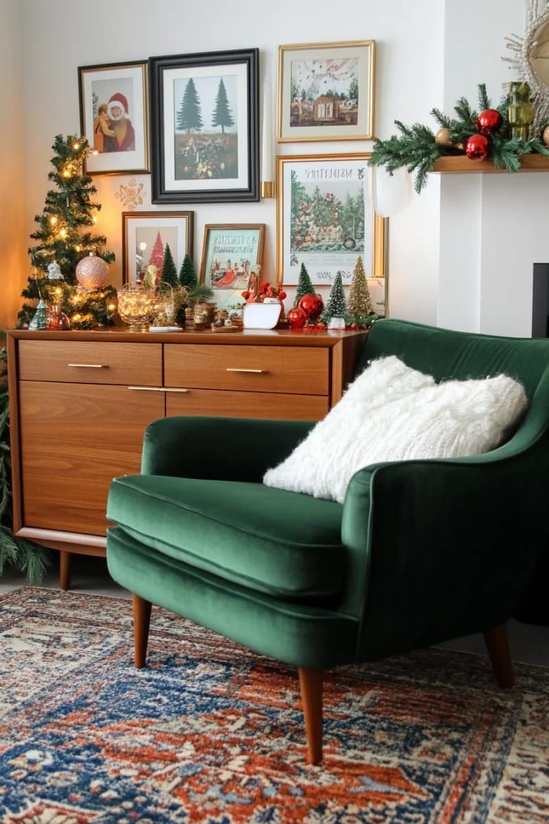 15. Vintage Christmas card gallery wall