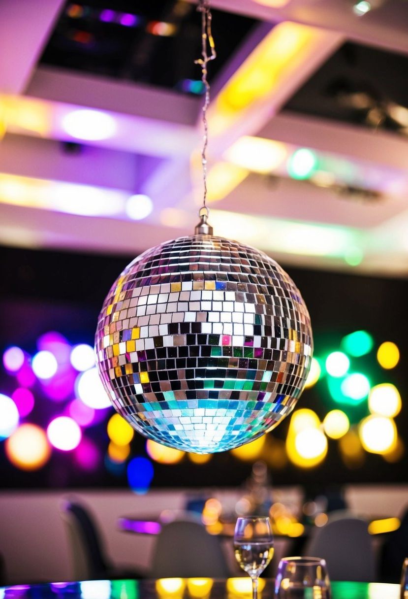 2) Disco Ball As A Centerpiece Focal Point