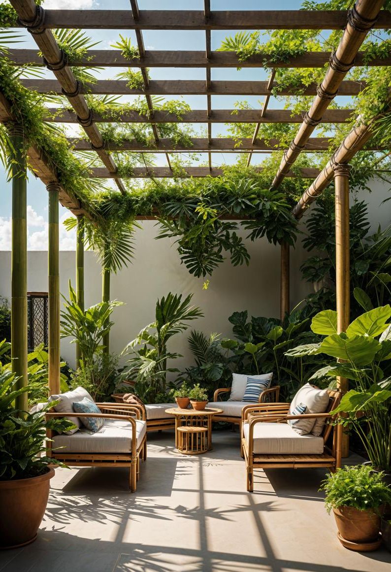 2. Tropical Pergola Escape with Bamboo Accents - photo 2