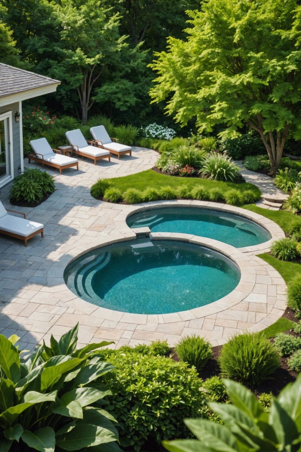 Small Pools with Built-In Seating Ledges