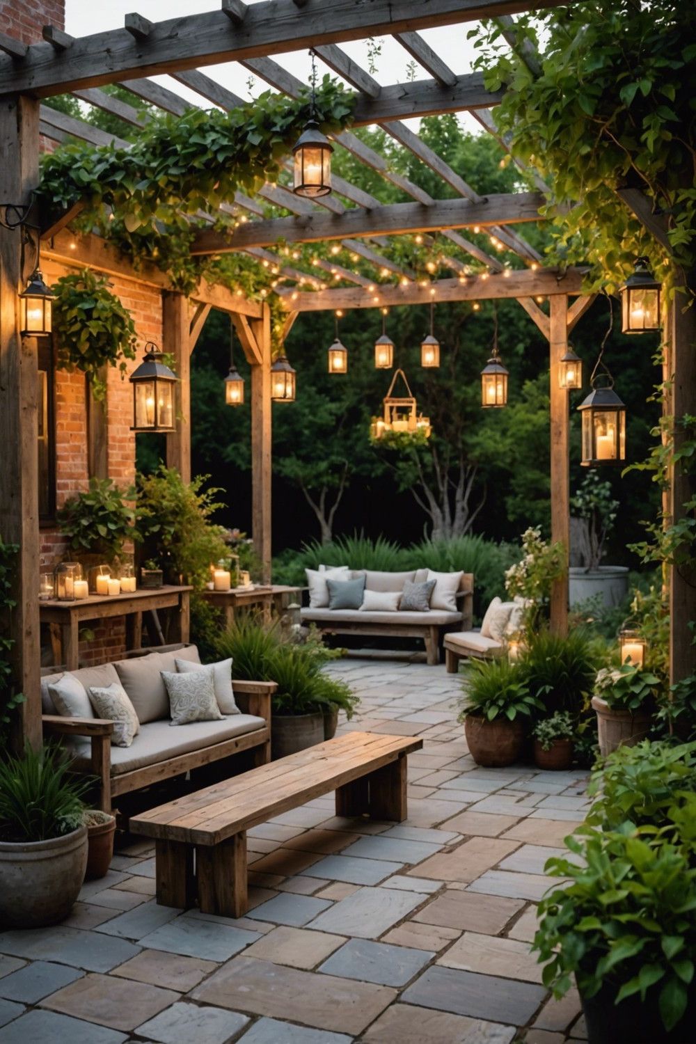 Rustic Patio Wooden Accents