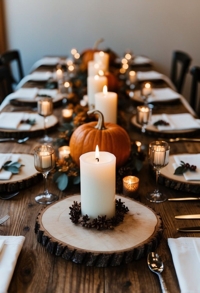 3) Use Wood Slices for Candles and Decor