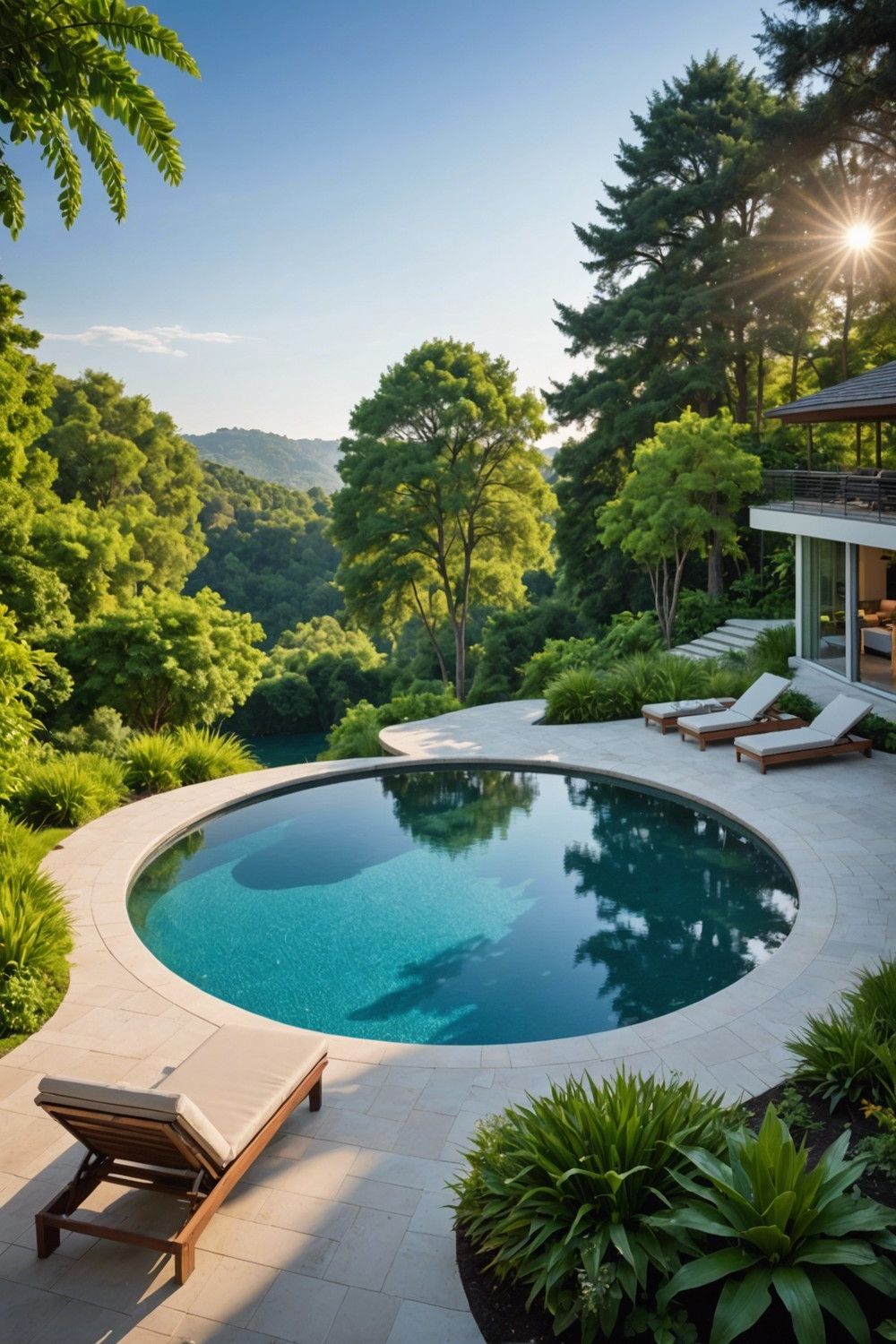 Infinity Edge Designs for Round Pools