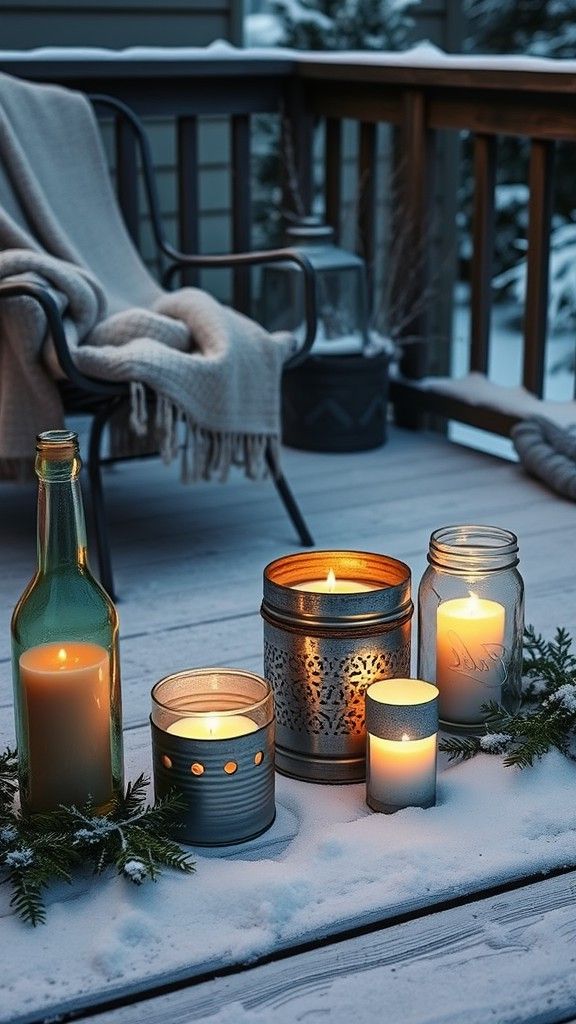 Upcycled Containers Fitted with Candle Lights