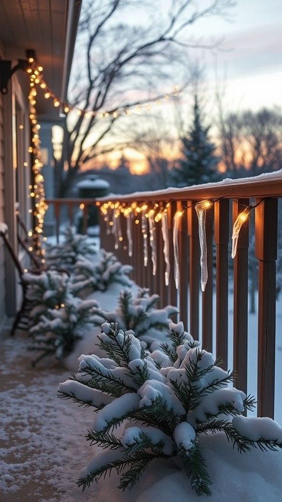Icicle Lights for Railing Decor