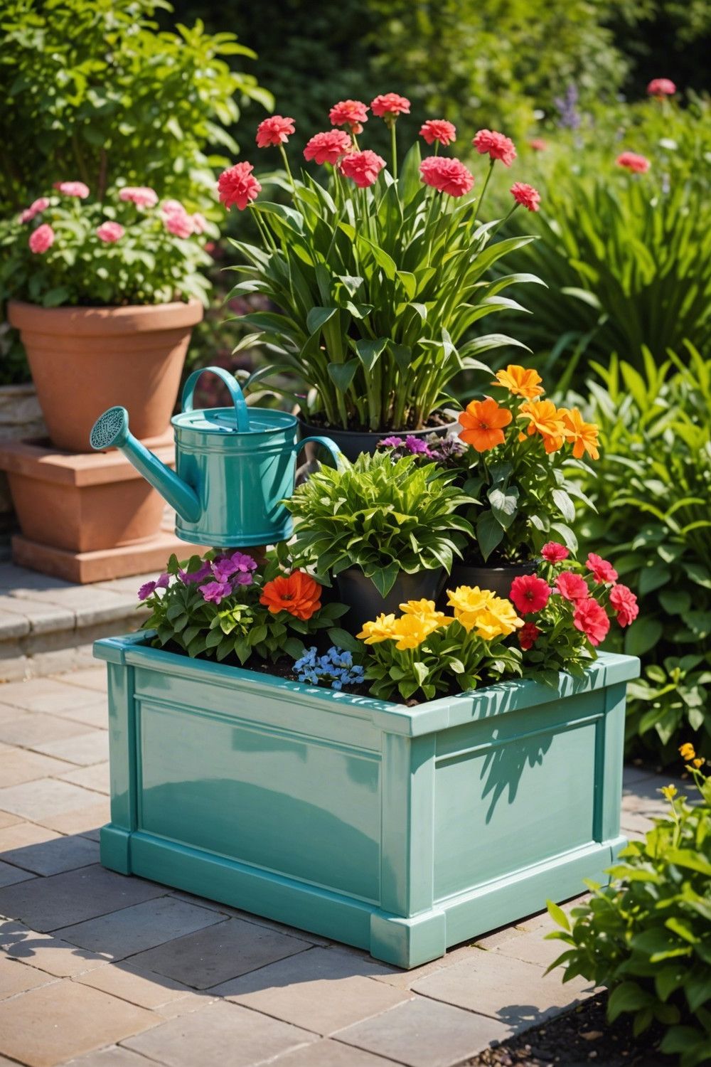 Ceramic Tile Planter Box With Drainage Built In