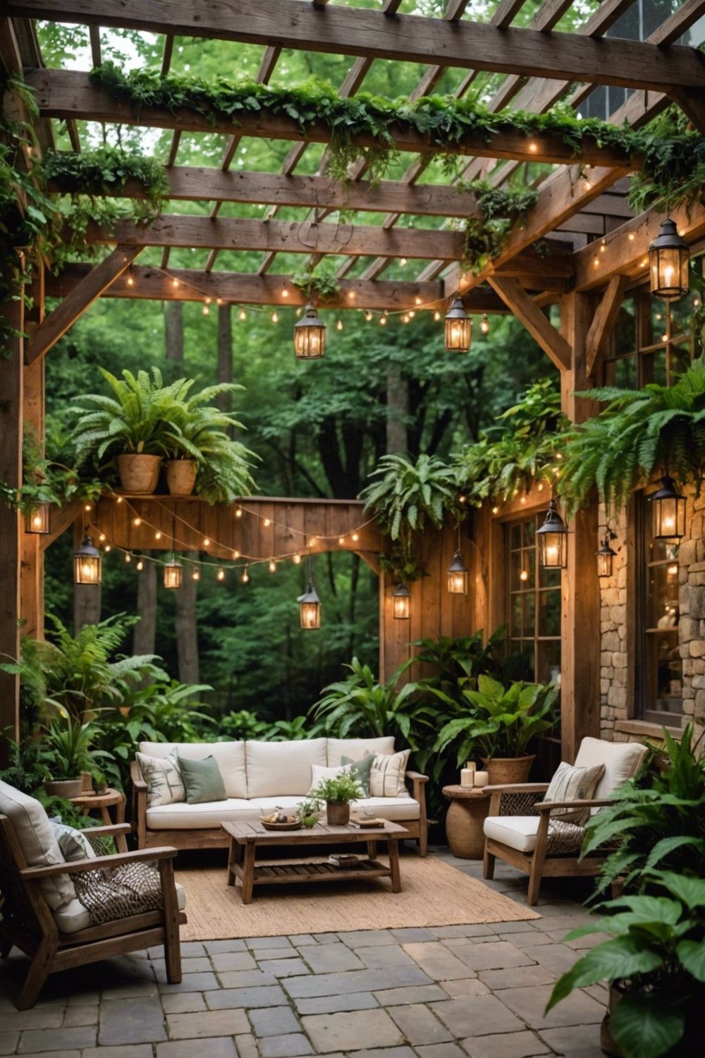 Whimsical Woodland Patio Retreat