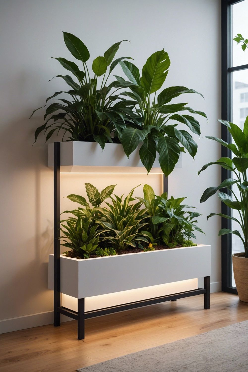 LED-Lit Planter Box for Indoor Plants