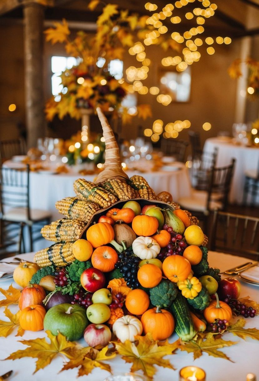 7) Fill Cornucopias for Harvest-Style Tables