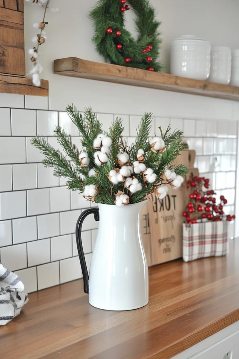 16. Milk Jug Vase With Cedar Stems - photo 2