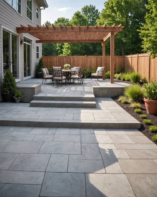 Modern Concrete Patio, Sleek and Versatile