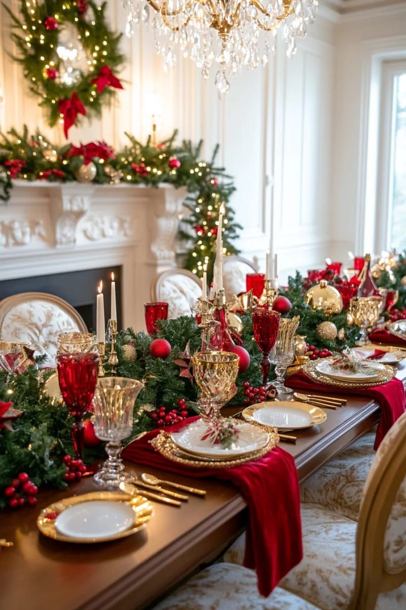 18. Red Cups and Gold Flatware for a Luxe Look