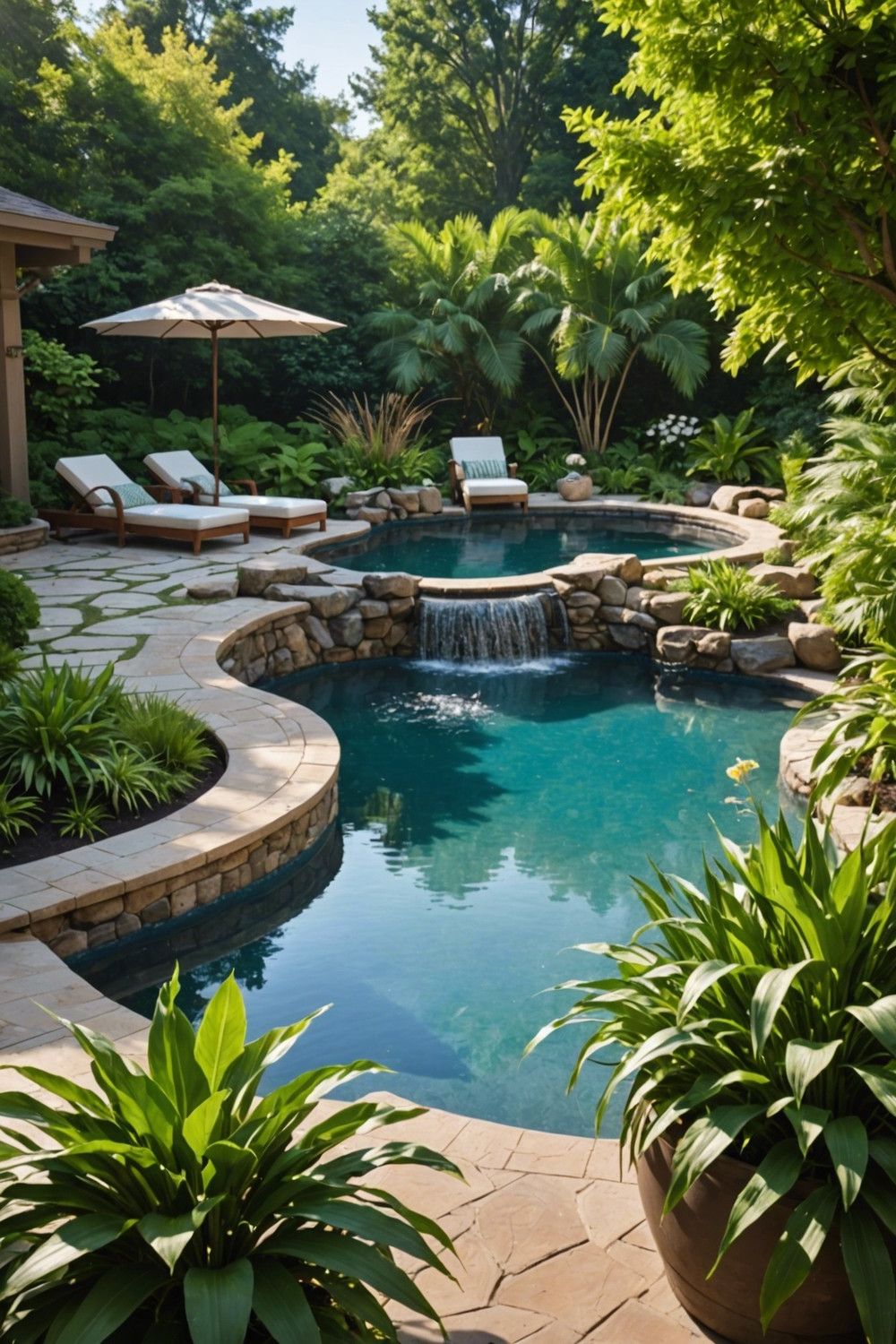 Waterfall Features for Raised Pools