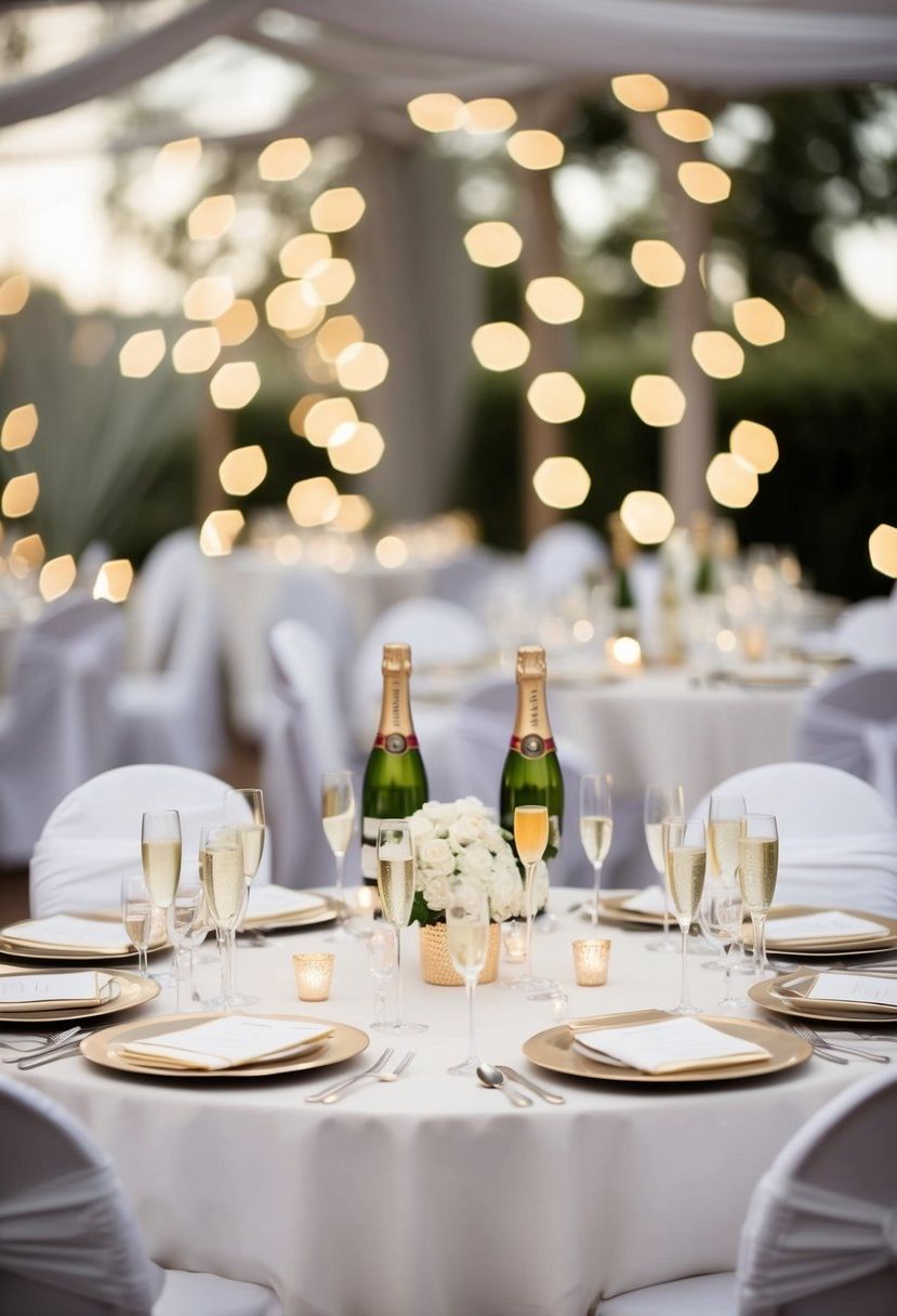 7) White and champagne chair covers