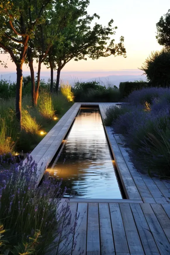 Garden Path Leading to a Water Feature