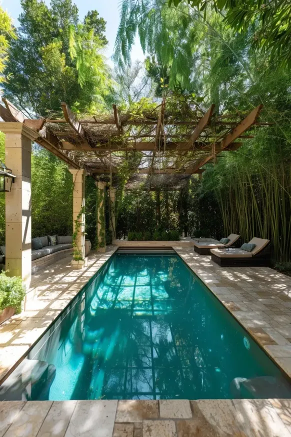 Tranquil Pergola Pool Garden Retreat