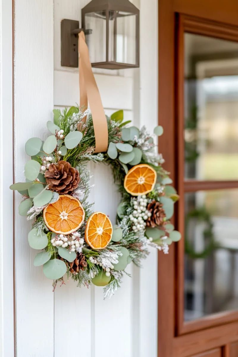 8. Neutral Wreath With Eucalyptus And Dried Oranges - photo 2