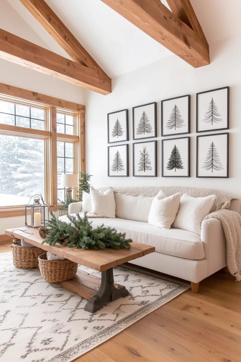 2. Minimalist line art Christmas tree gallery