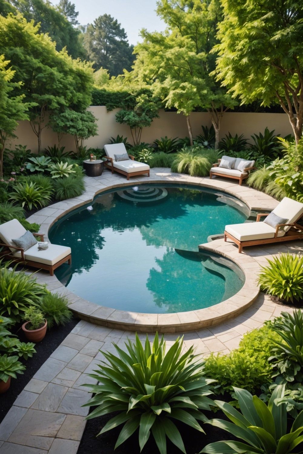 Lounge Seating Ideas for Round Pools