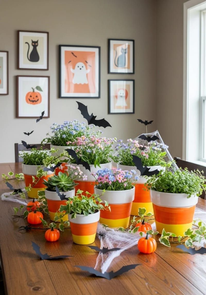 4. Hand-Painted Candy Corn Planters - photo 2