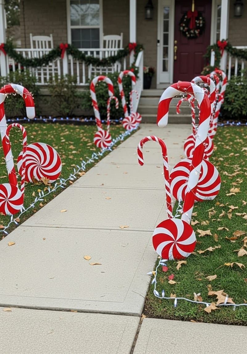 11. Oversized Candy Canes Line the Pathway - photo 2