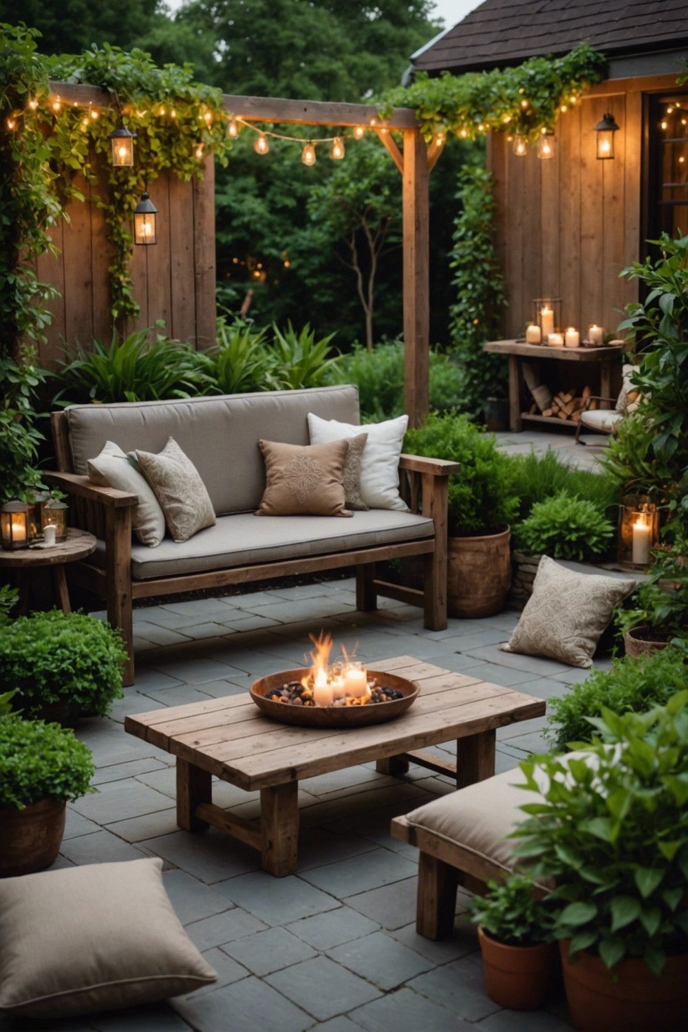 Rustic Wood Benches for Warm Style