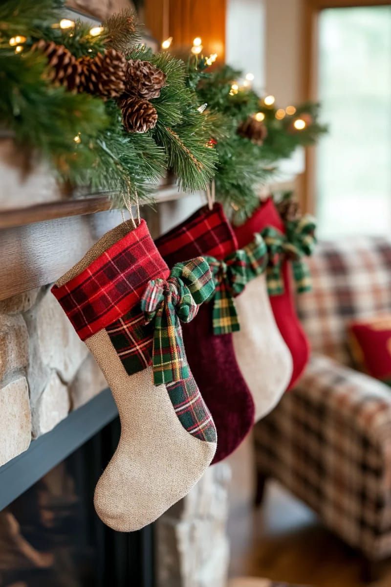 5. Plaid Bows and Velvet Ribbons for Farmhouse Style - photo 2