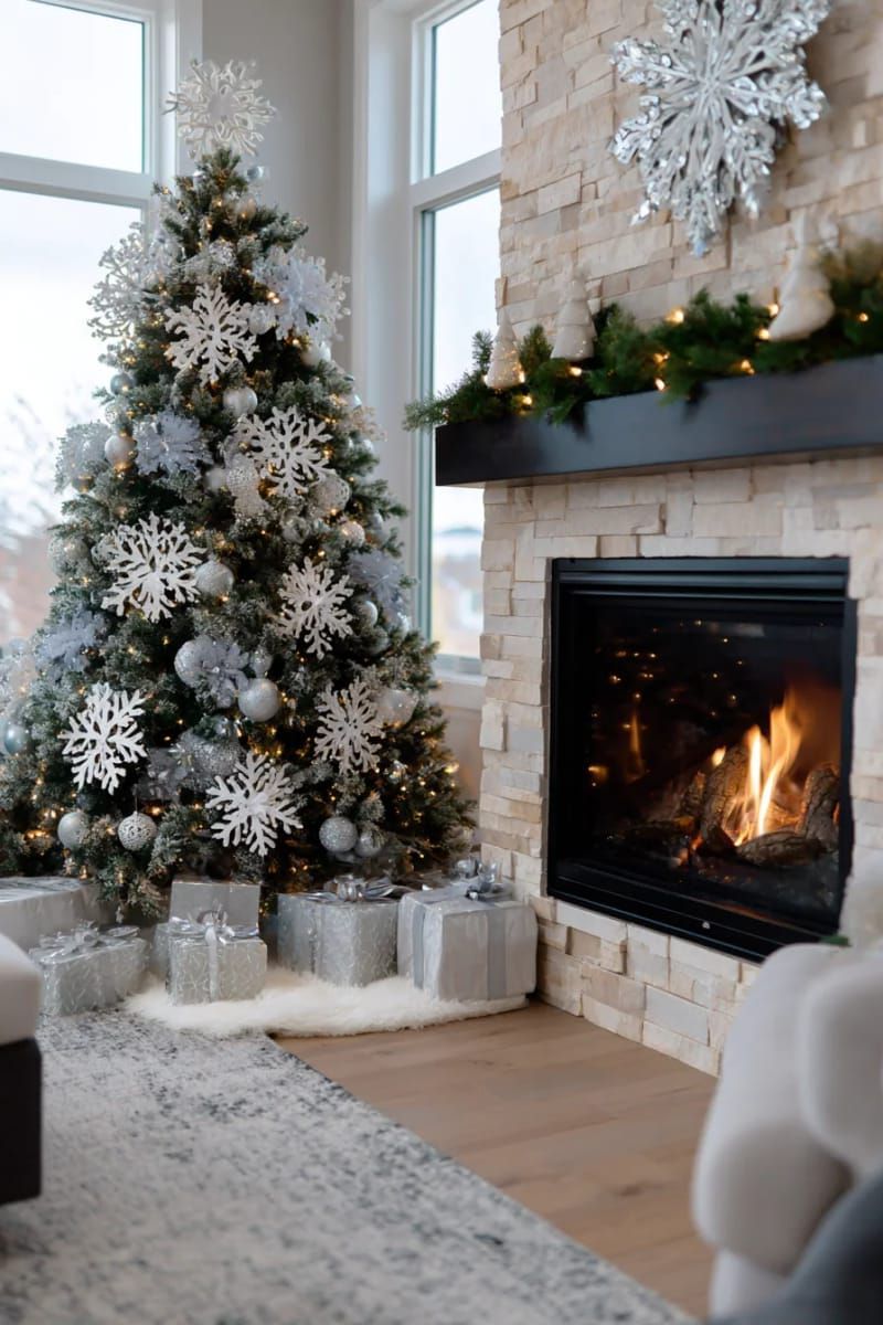 14. Oversized snowflakes and fairy lights for winter sparkle - photo 3