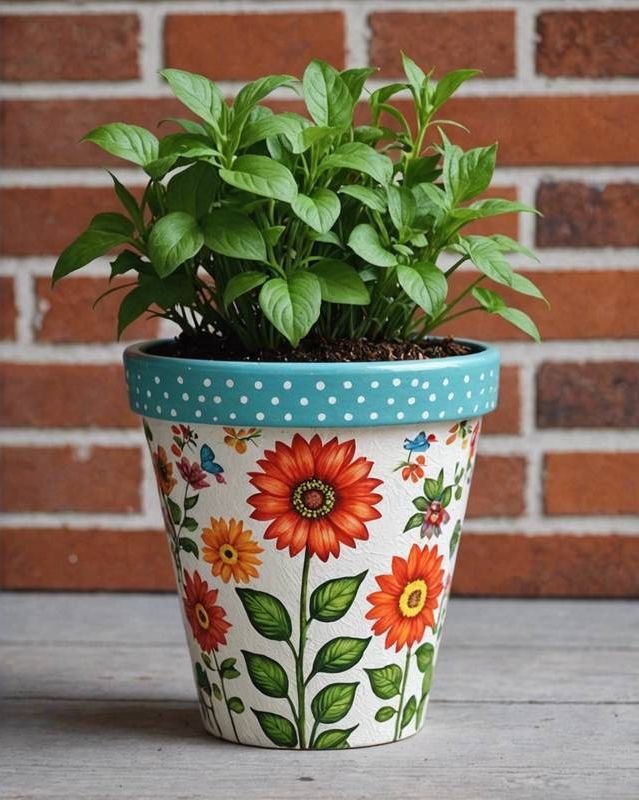 Decoupage Flower Pot Designs