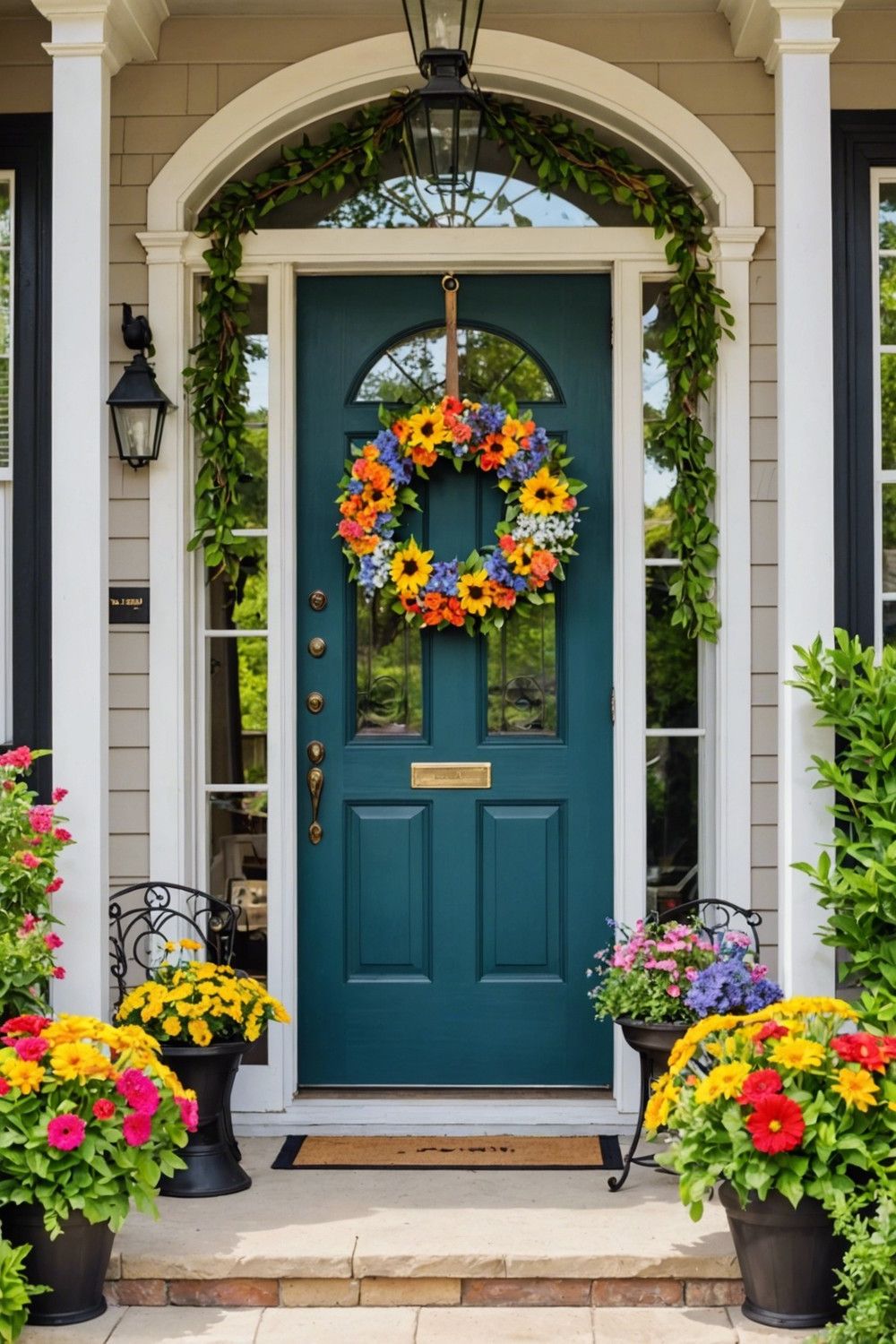 Welcome Summer With a Bold Door Wreath