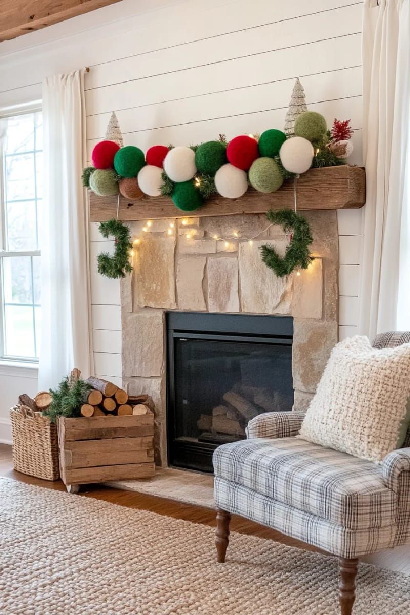 16. Felted wool ball garland ideas - photo 3