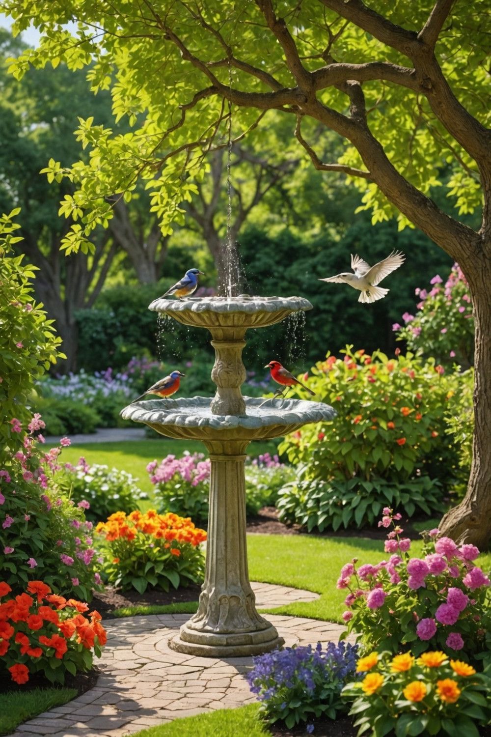 6) Attract Birds with a Feeder or Bath