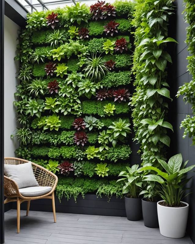 Vertical Garden Patio with Living Plants